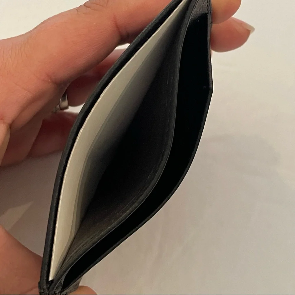 ECCO Black Leather Multi Card‎ Holder WALLET FORMAL CASE NEW